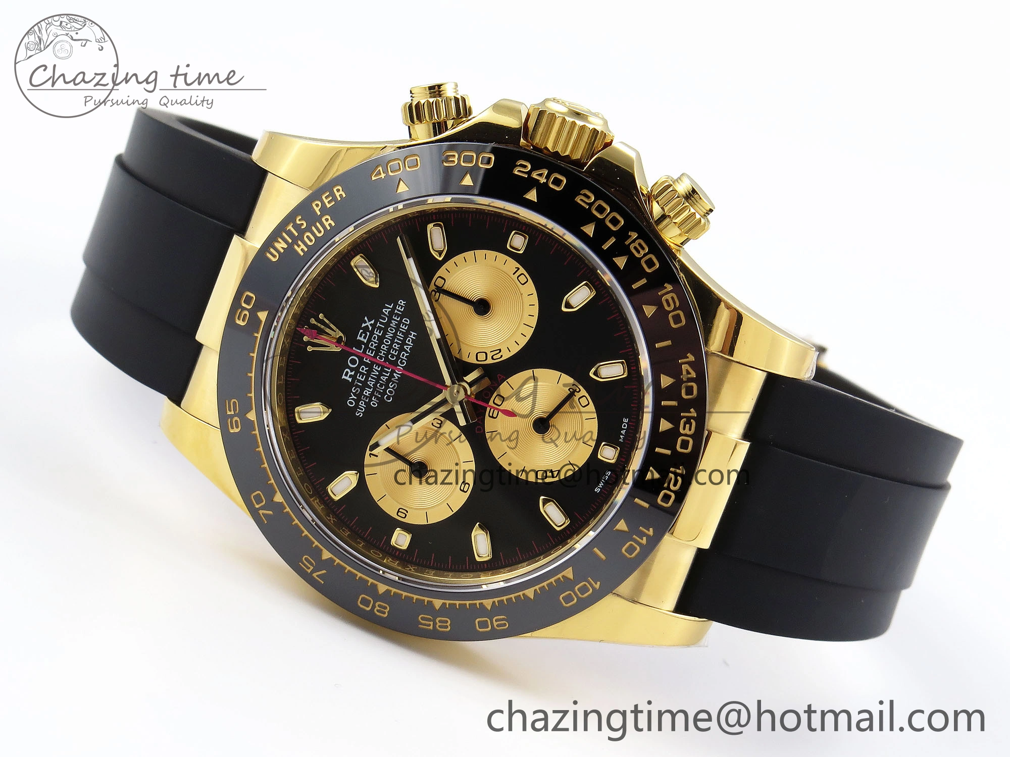 DAYTONA 116518 APSF 1:1 BEST EDITION BLACK YG DIAL ON OYSTERFLEX RUBBER STRAP SH4130