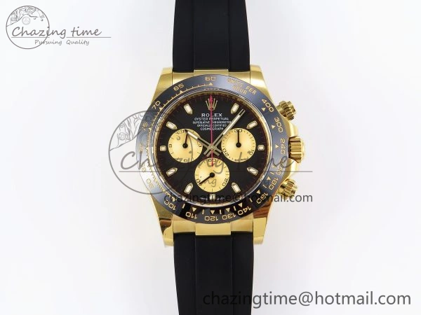 DAYTONA 116518 APSF 1:1 BEST EDITION BLACK YG DIAL ON OYSTERFLEX RUBBER STRAP SH4130