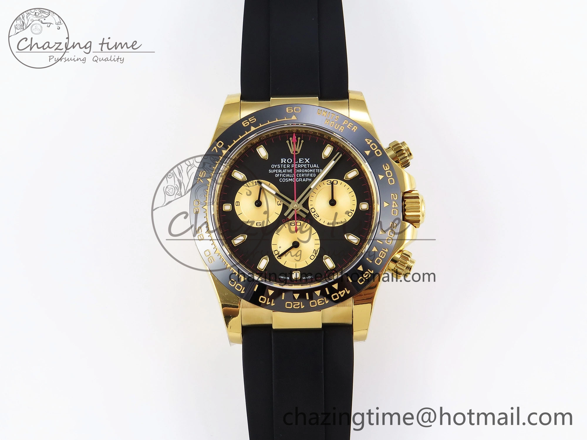 DAYTONA 116518 APSF 1:1 BEST EDITION BLACK YG DIAL ON OYSTERFLEX RUBBER STRAP SH4130