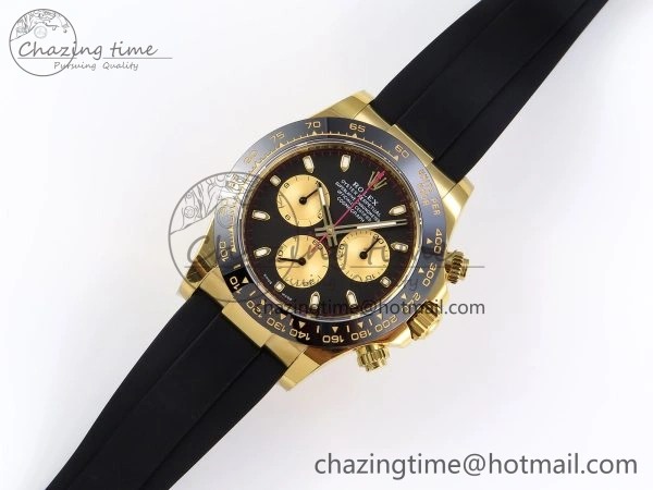 DAYTONA 116518 APSF 1:1 BEST EDITION BLACK YG DIAL ON OYSTERFLEX RUBBER STRAP SH4130