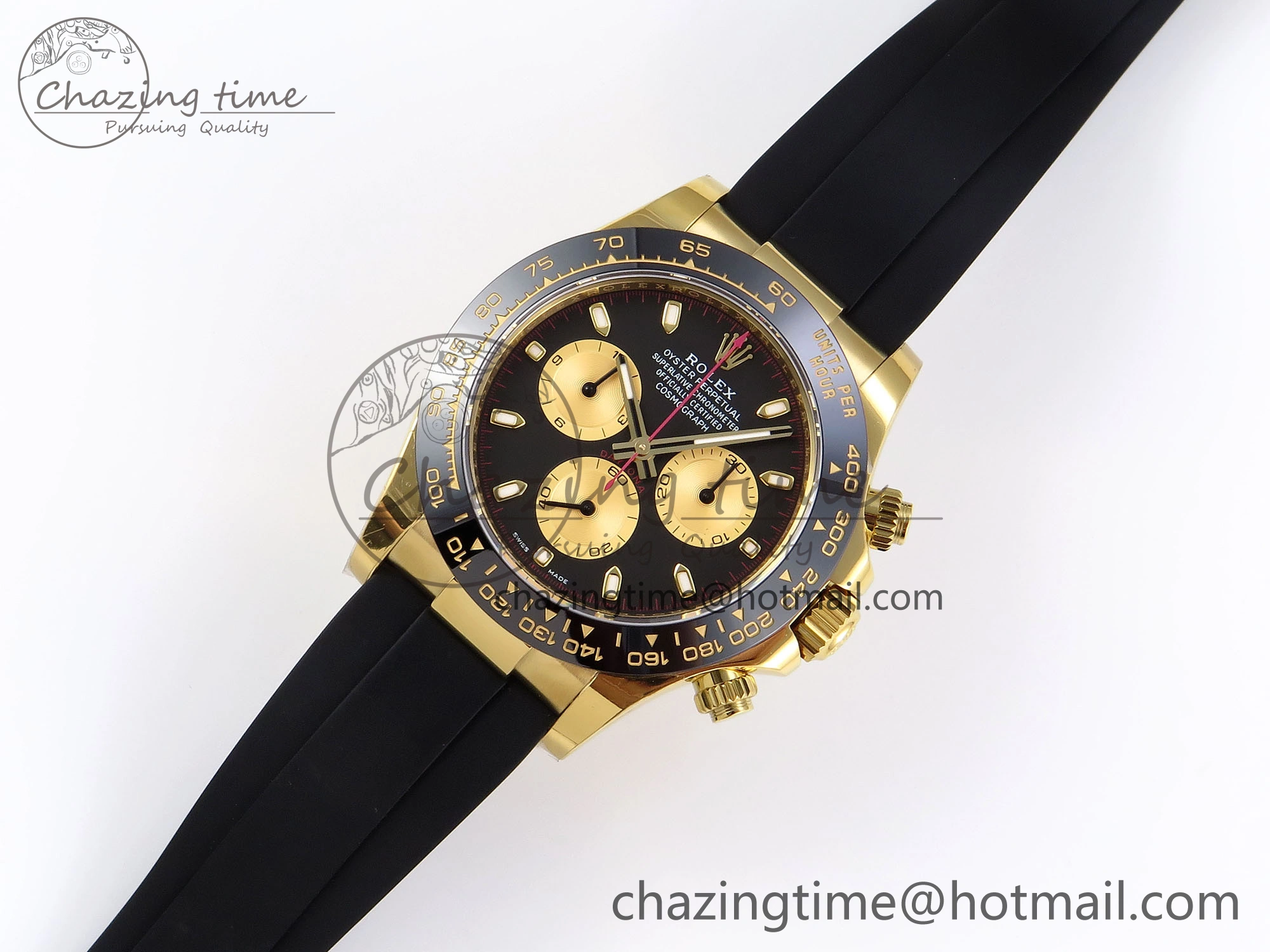 DAYTONA 116518 APSF 1:1 BEST EDITION BLACK YG DIAL ON OYSTERFLEX RUBBER STRAP SH4130