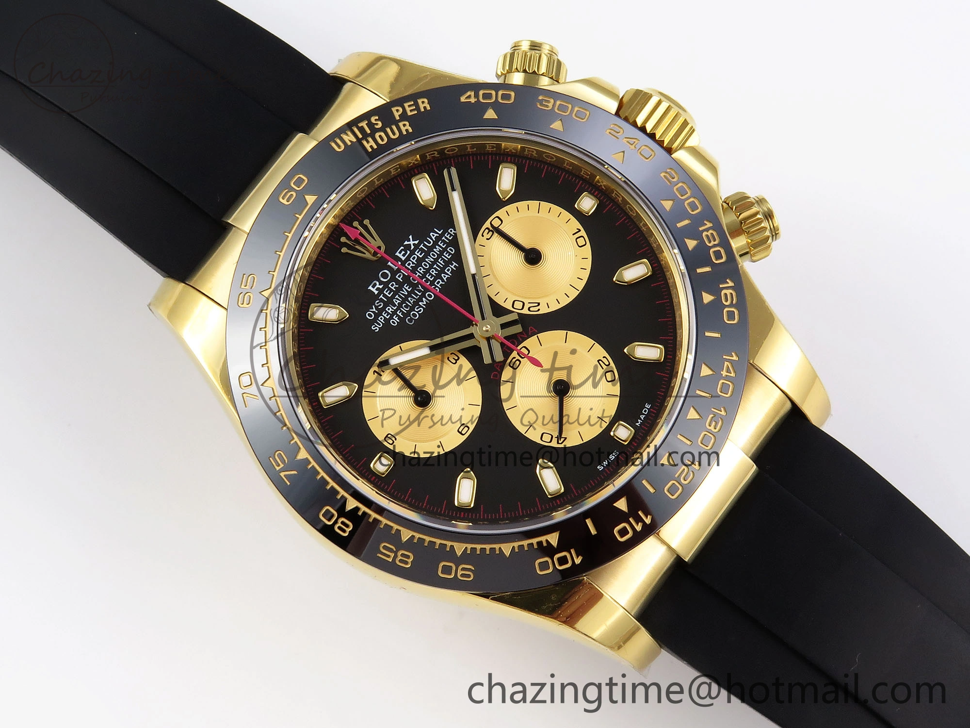 DAYTONA 116518 APSF 1:1 BEST EDITION BLACK YG DIAL ON OYSTERFLEX RUBBER STRAP SH4130
