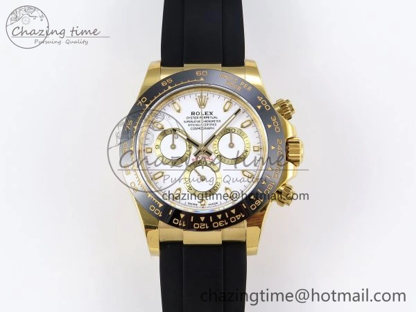 DAYTONA 116518 APSF 1:1 BEST EDITION WHITE DIAL ON OYSTERFLEX RUBBER STRAP SH4130