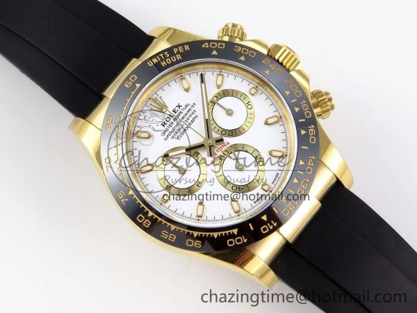 DAYTONA 116518 APSF 1:1 BEST EDITION WHITE DIAL ON OYSTERFLEX RUBBER STRAP SH4130