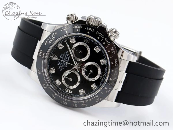 DAYTONA 116519 APSF 1:1 BEST EDITION BLACK DIAMONDS DIAL ON OYSTERFLEX RUBBER STRAP SH4130