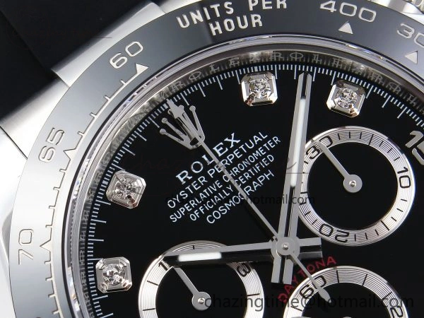 DAYTONA 116519 APSF 1:1 BEST EDITION BLACK DIAMONDS DIAL ON OYSTERFLEX RUBBER STRAP SH4130
