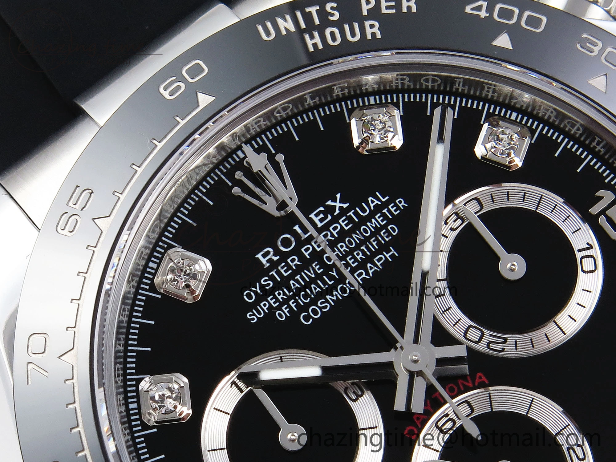 DAYTONA 116519 APSF 1:1 BEST EDITION BLACK DIAMONDS DIAL ON OYSTERFLEX RUBBER STRAP SH4130