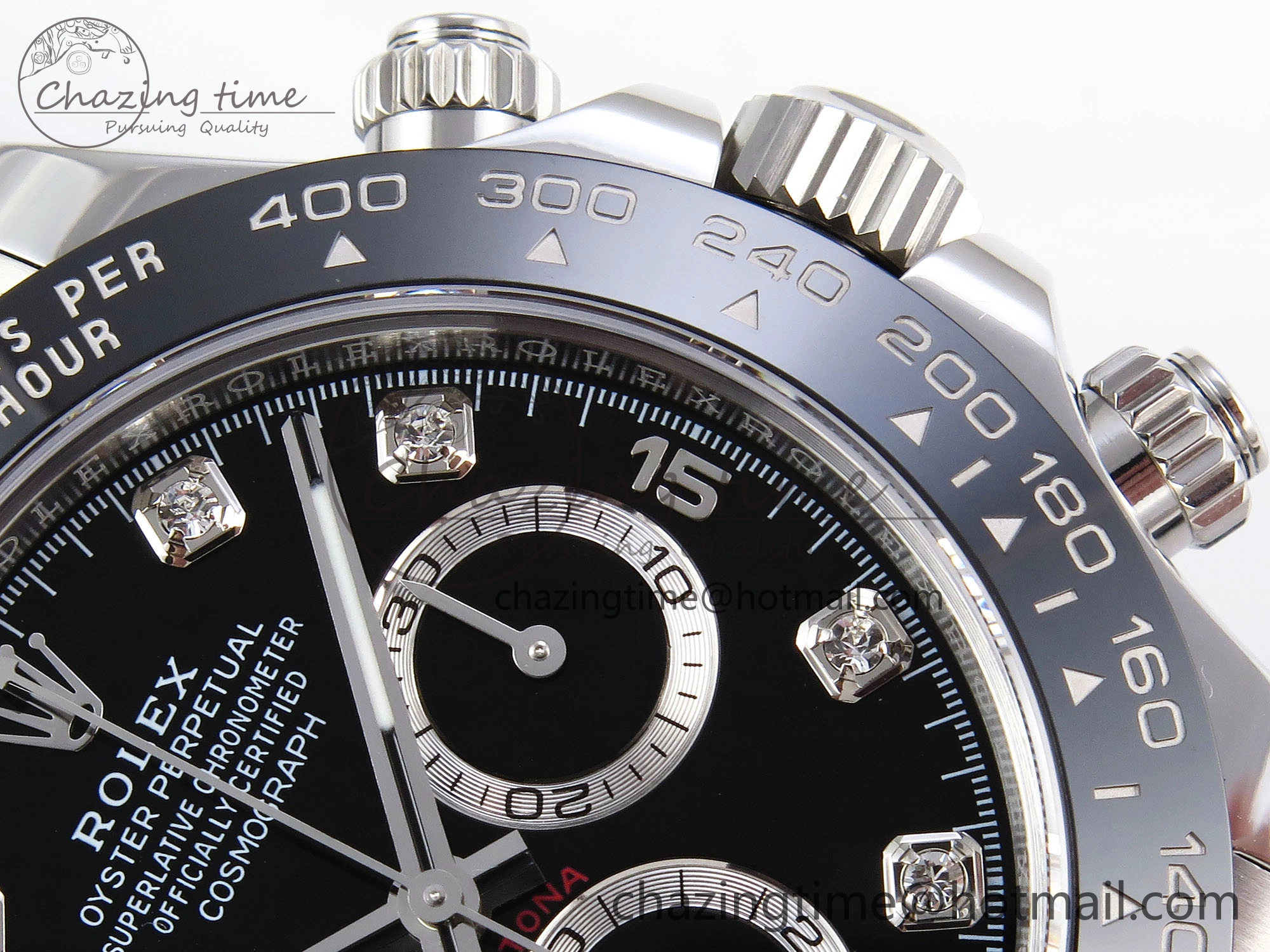 DAYTONA 116519 APSF 1:1 BEST EDITION BLACK DIAMONDS DIAL ON OYSTERFLEX RUBBER STRAP SH4130