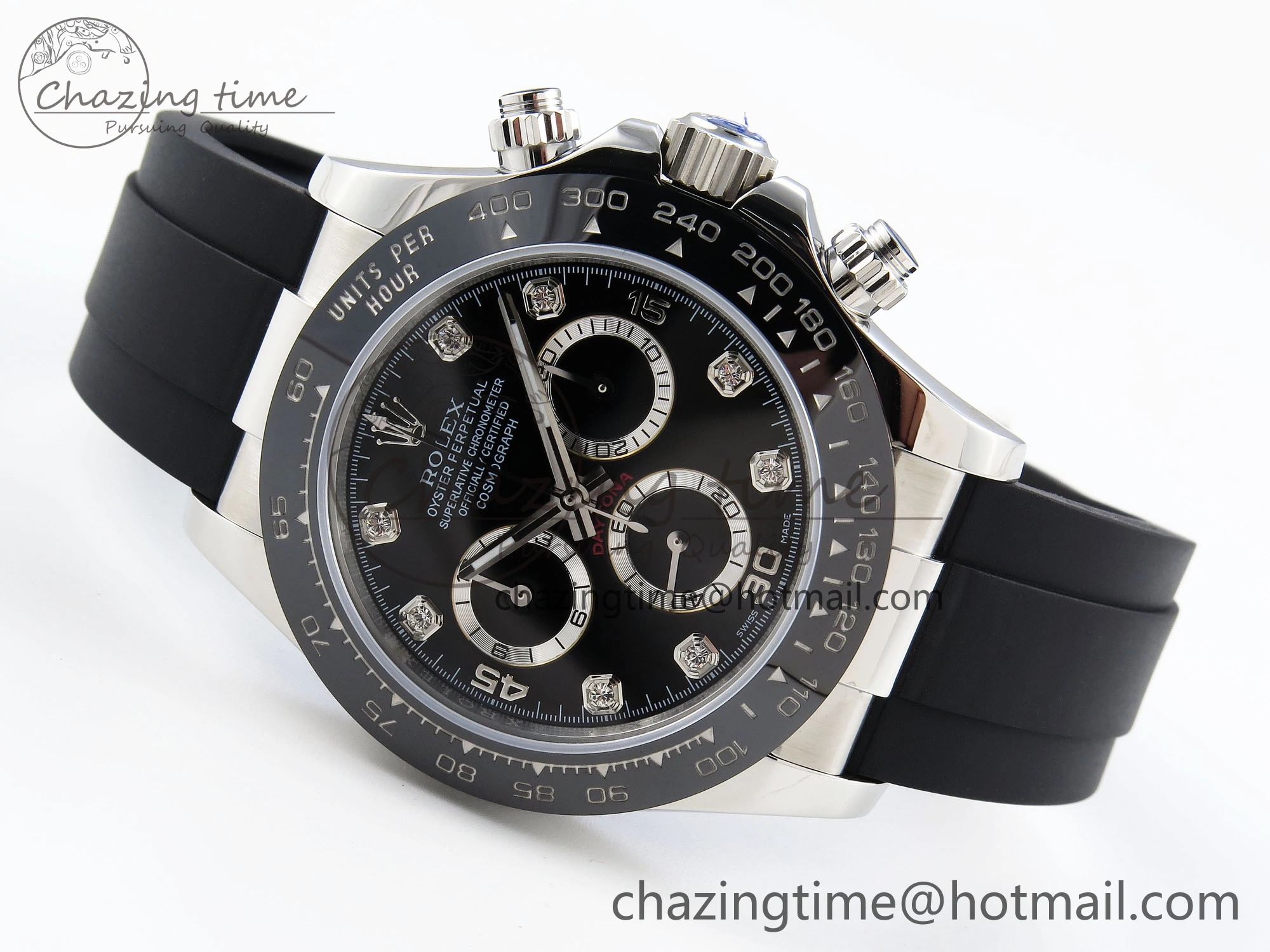 DAYTONA 116519 SS OMF BEST EDITION BLACK DIAMONDS DIAL ON OYSTERFLEX STRAP A7750 (SLIM MOVEMENT)
