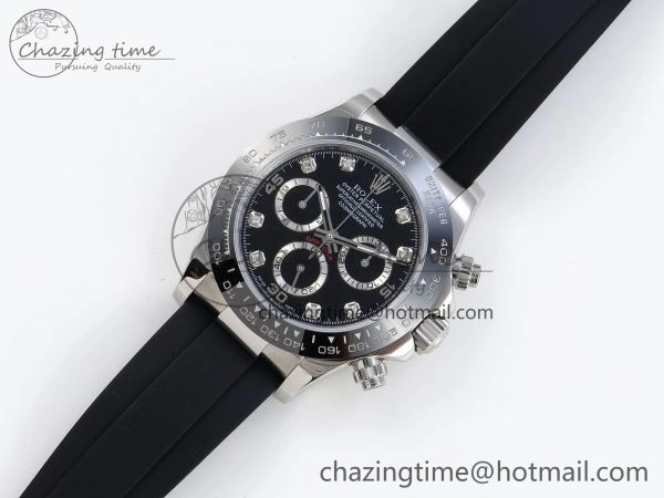 DAYTONA 116519 SS OMF BEST EDITION BLACK DIAMONDS DIAL ON OYSTERFLEX STRAP A7750 (SLIM MOVEMENT)