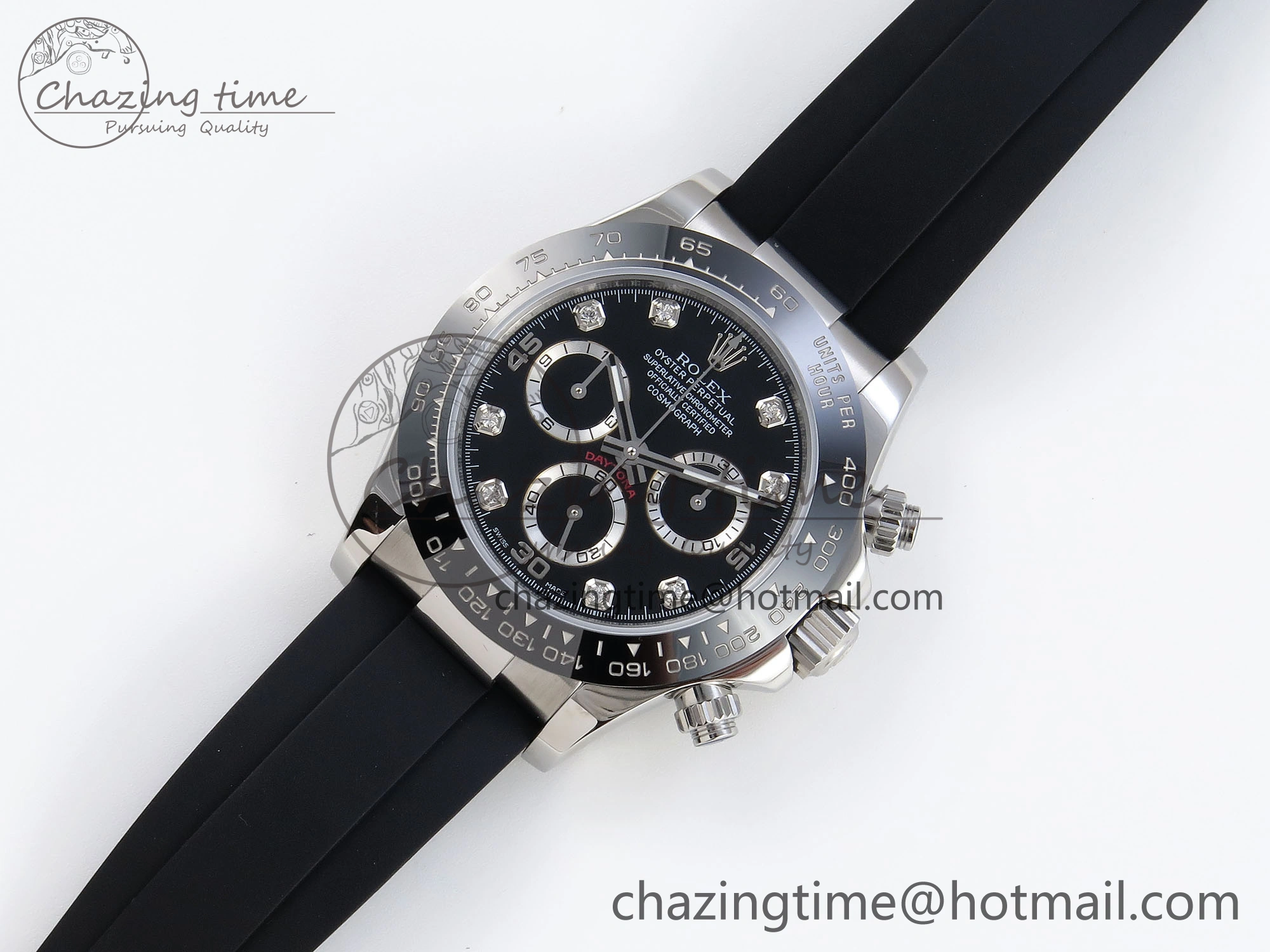 DAYTONA 116519 SS OMF BEST EDITION BLACK DIAMONDS DIAL ON OYSTERFLEX STRAP A7750 (SLIM MOVEMENT)