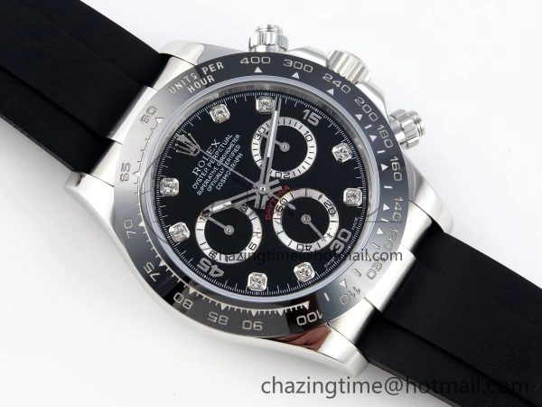 DAYTONA 116519 SS OMF BEST EDITION BLACK DIAMONDS DIAL ON OYSTERFLEX STRAP A7750 (SLIM MOVEMENT)