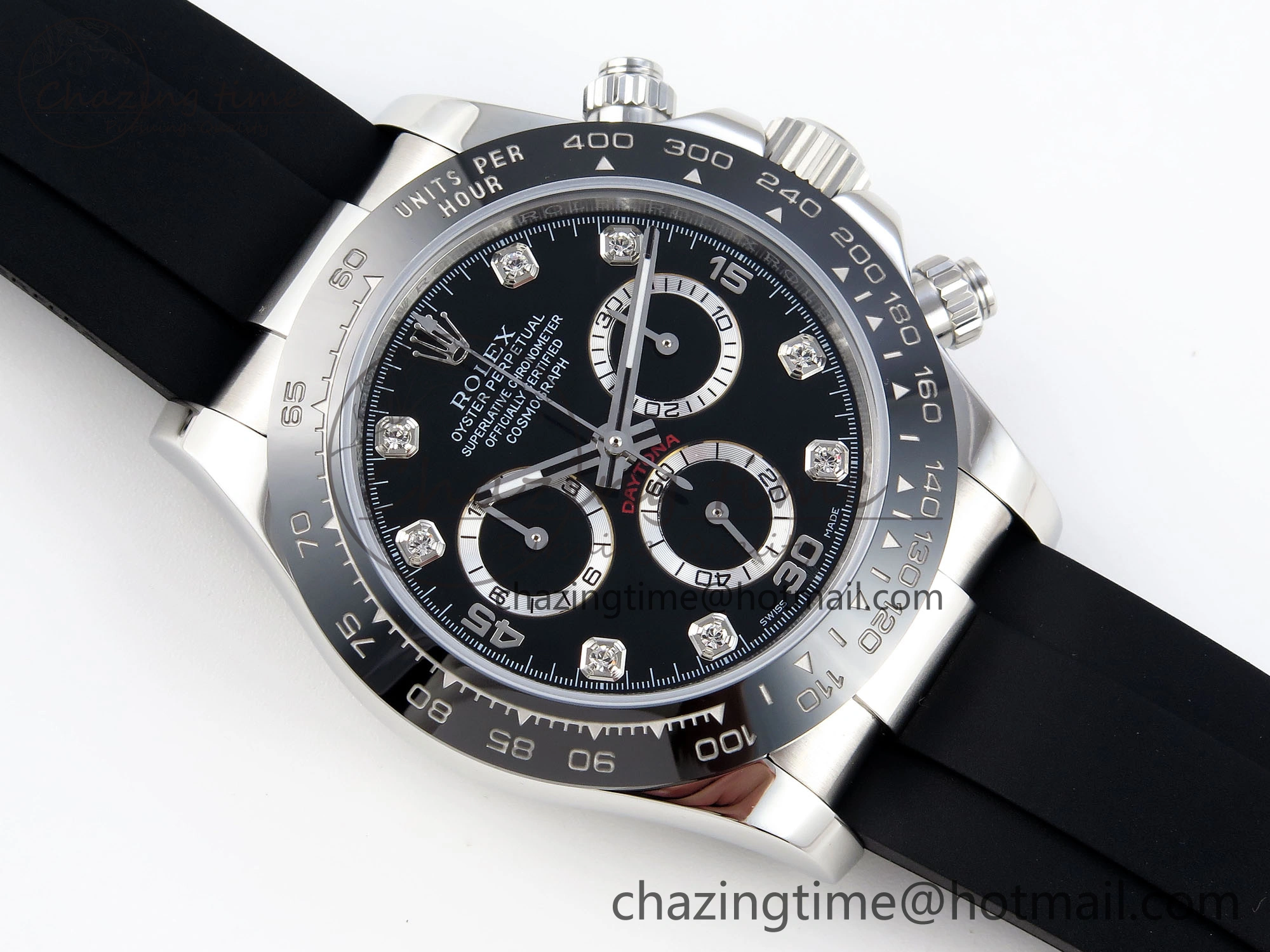 DAYTONA 116519 SS OMF BEST EDITION BLACK DIAMONDS DIAL ON OYSTERFLEX STRAP A7750 (SLIM MOVEMENT)