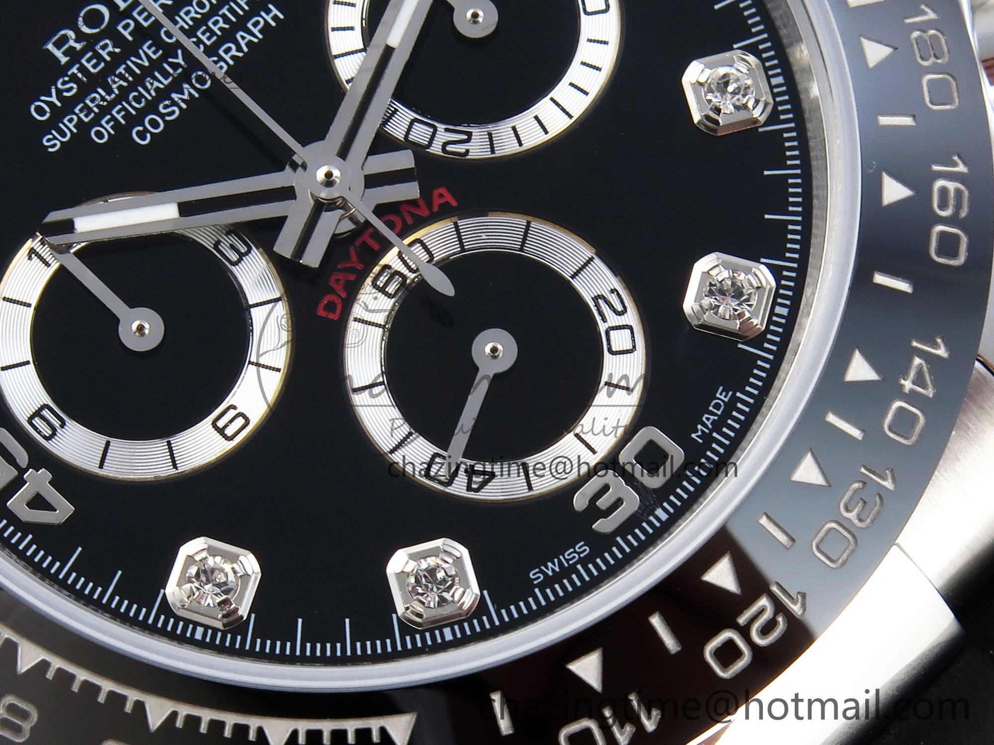 DAYTONA 116519 SS OMF BEST EDITION BLACK DIAMONDS DIAL ON OYSTERFLEX STRAP A7750 (SLIM MOVEMENT)