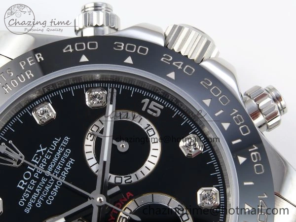 DAYTONA 116519 SS OMF BEST EDITION BLACK DIAMONDS DIAL ON OYSTERFLEX STRAP A7750 (SLIM MOVEMENT)