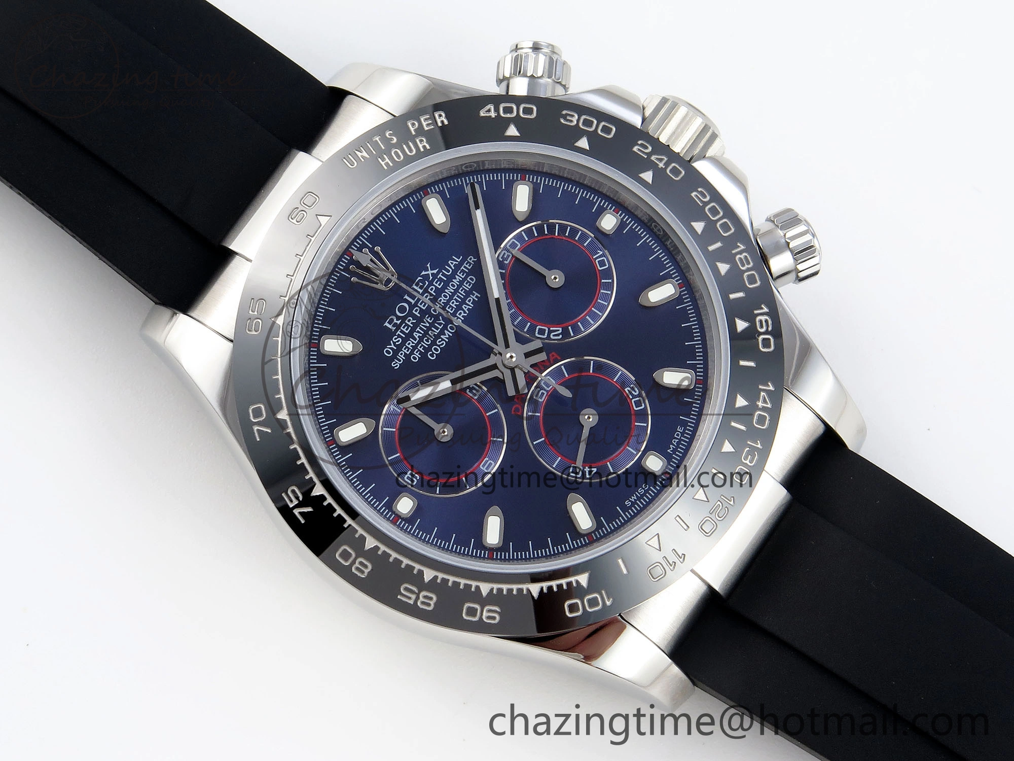 DAYTONA 116519 SS OMF BEST EDITION BLUE DIAL ON OYSTERFLEX STRAP A7750 (SLIM MOVEMENT)