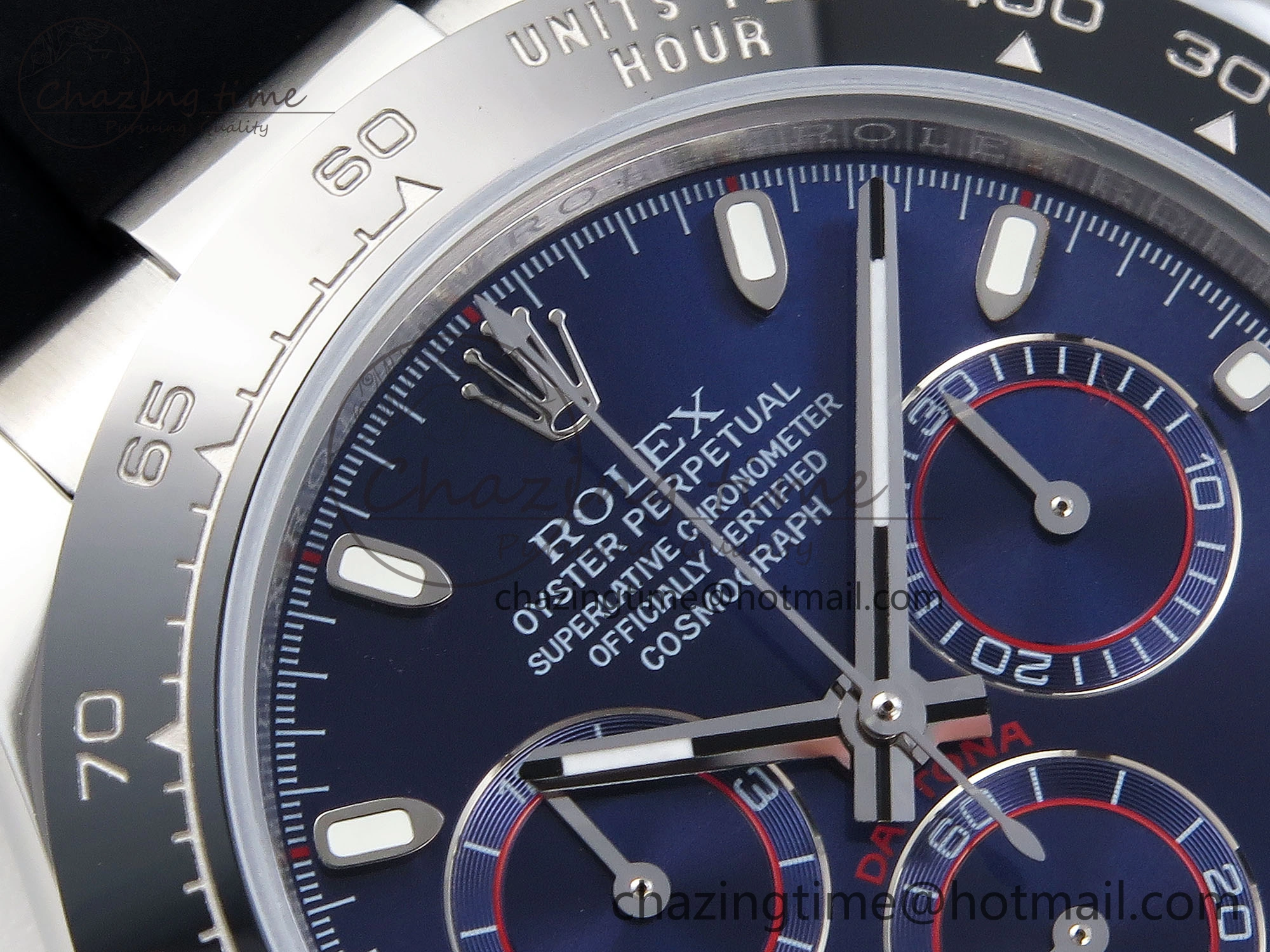 DAYTONA 116519 SS OMF BEST EDITION BLUE DIAL ON OYSTERFLEX STRAP A7750 (SLIM MOVEMENT)
