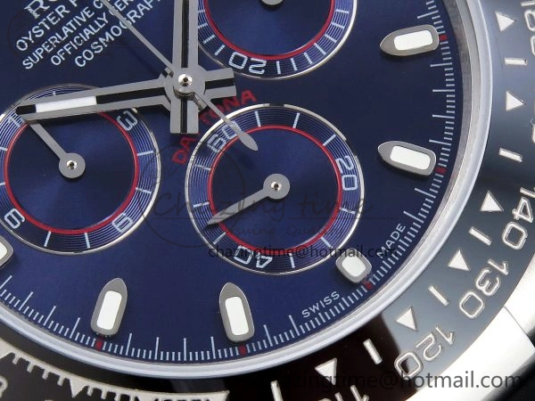 DAYTONA 116519 SS OMF BEST EDITION BLUE DIAL ON OYSTERFLEX STRAP A7750 (SLIM MOVEMENT)