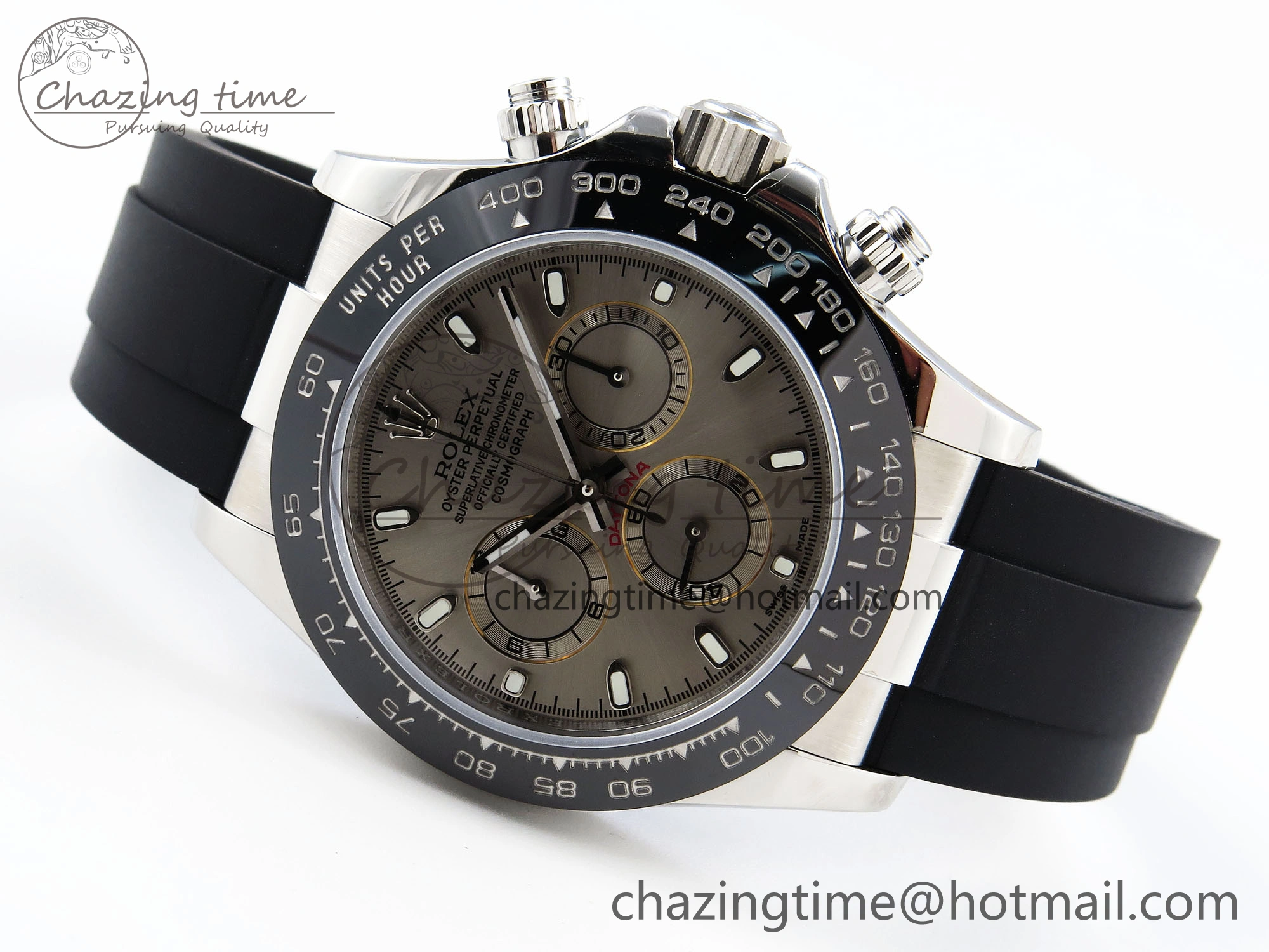 DAYTONA 116519 SS OMF BEST EDITION GRAY DIAL ON OYSTERFLEX STRAP A7750 (SLIM MOVEMENT)