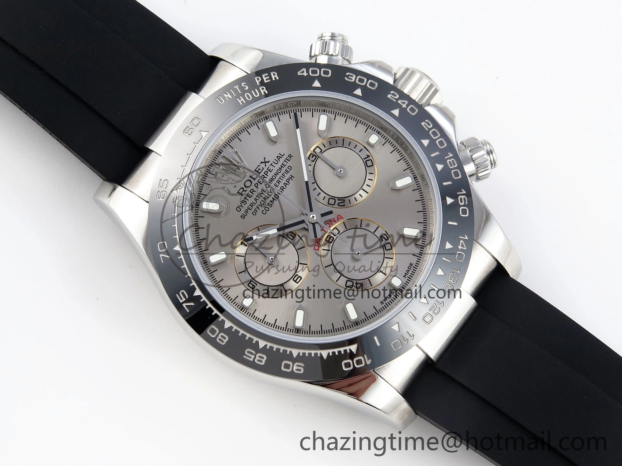 DAYTONA 116519 SS OMF BEST EDITION GRAY DIAL ON OYSTERFLEX STRAP A7750 (SLIM MOVEMENT)