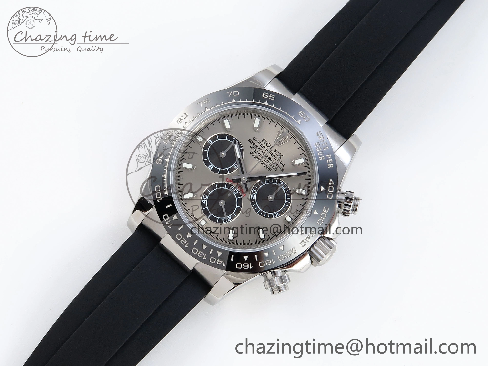 DAYTONA 116519 SS OMF BEST EDITION GRAY BLACK DIAL ON OYSTERFLEX STRAP A7750 (SLIM MOVEMENT)