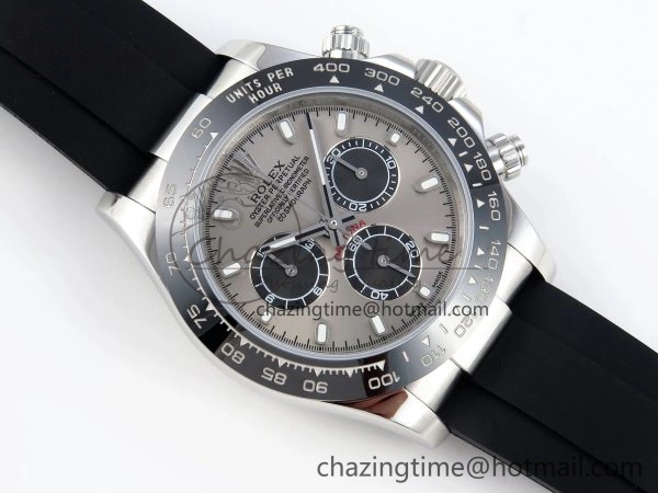 DAYTONA 116519 SS OMF BEST EDITION GRAY BLACK DIAL ON OYSTERFLEX STRAP A7750 (SLIM MOVEMENT)