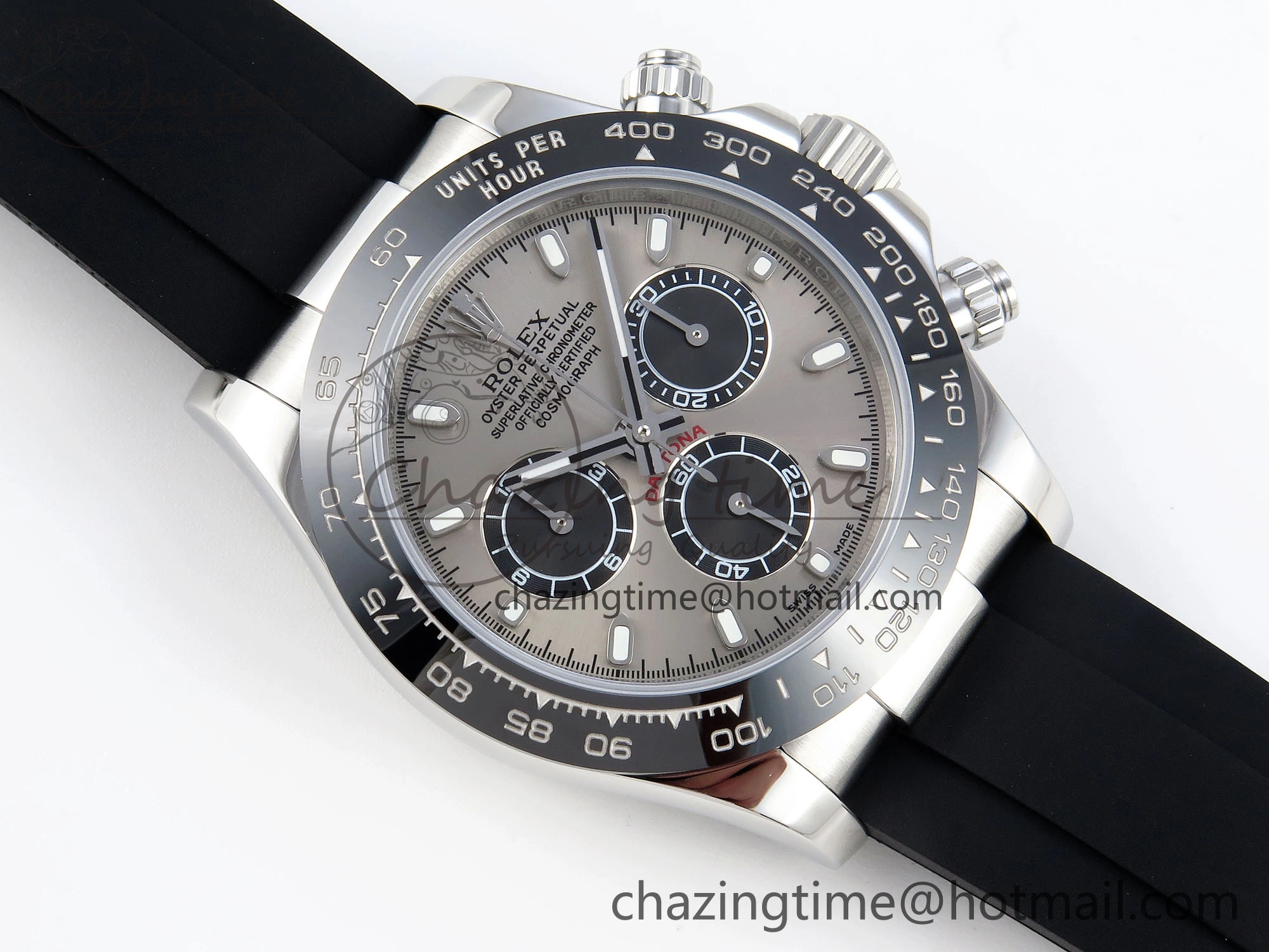 DAYTONA 116519 SS OMF BEST EDITION GRAY BLACK DIAL ON OYSTERFLEX STRAP A7750 (SLIM MOVEMENT)