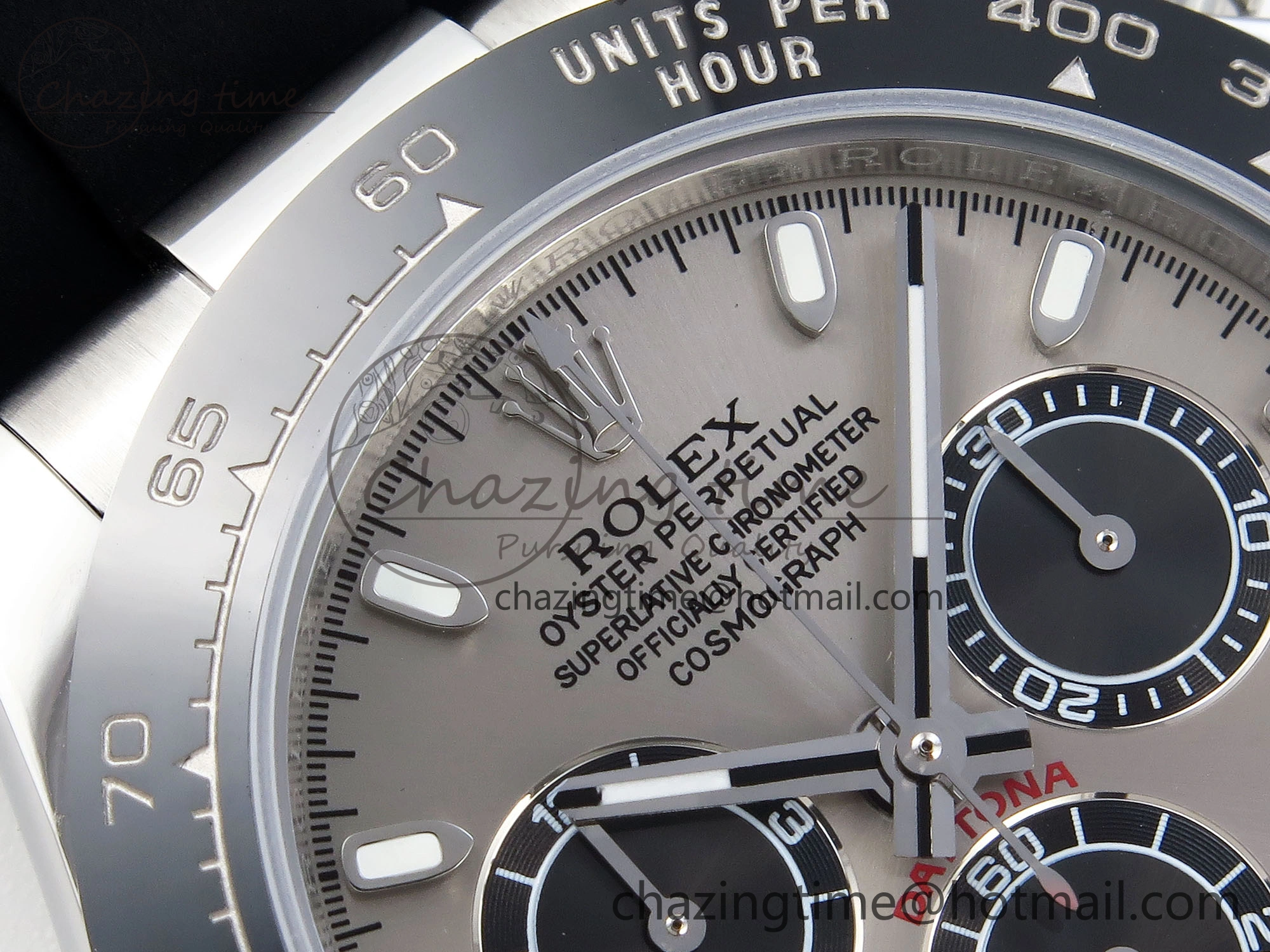 DAYTONA 116519 SS OMF BEST EDITION GRAY BLACK DIAL ON OYSTERFLEX STRAP A7750 (SLIM MOVEMENT)