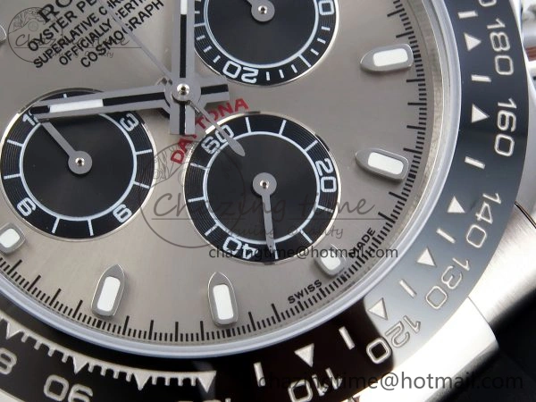 DAYTONA 116519 SS OMF BEST EDITION GRAY BLACK DIAL ON OYSTERFLEX STRAP A7750 (SLIM MOVEMENT)