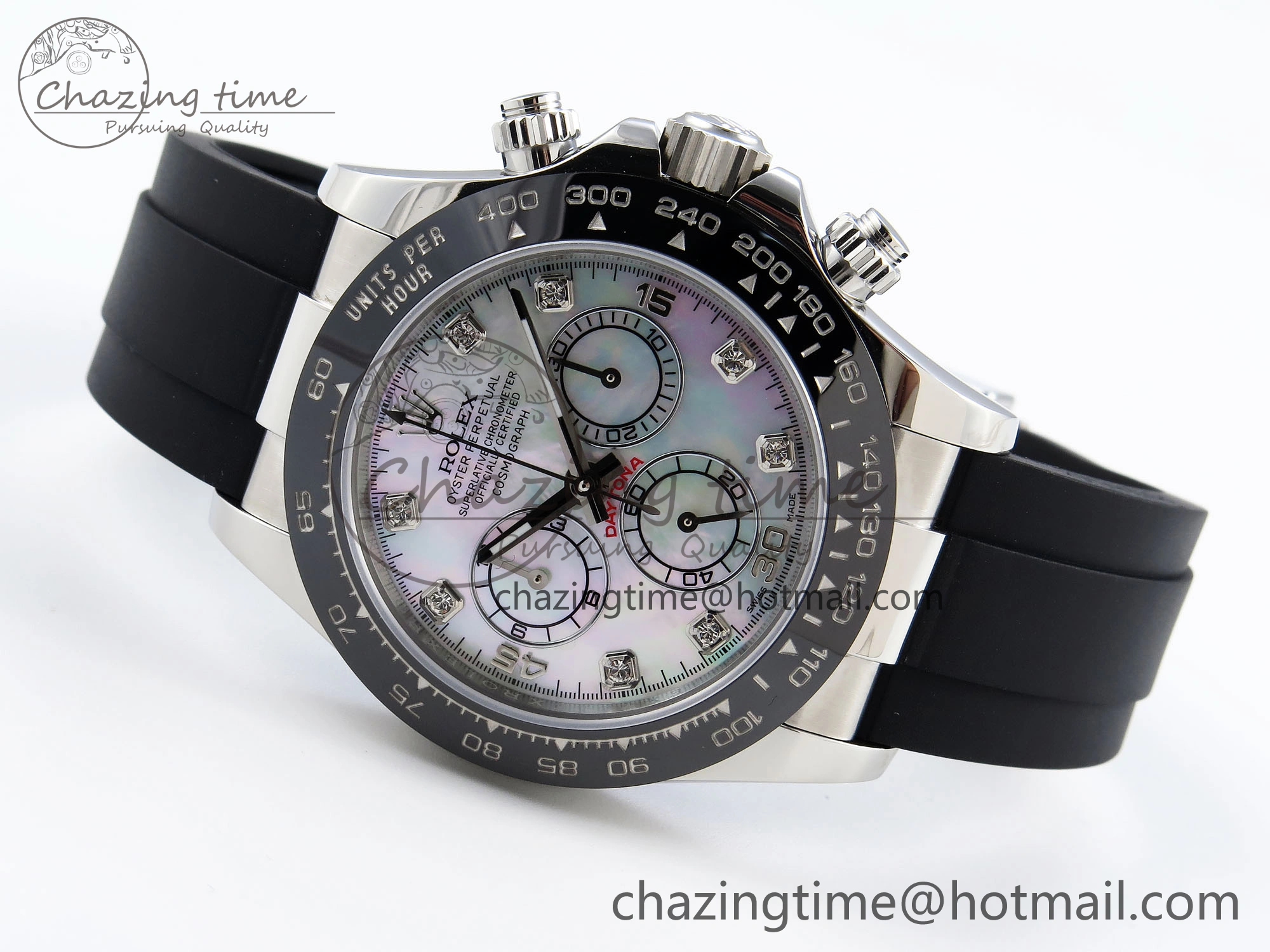 DAYTONA 116519 SS OMF BEST EDITION MOP DIAMONDS DIAL ON OYSTERFLEX STRAP A7750 (SLIM MOVEMENT)