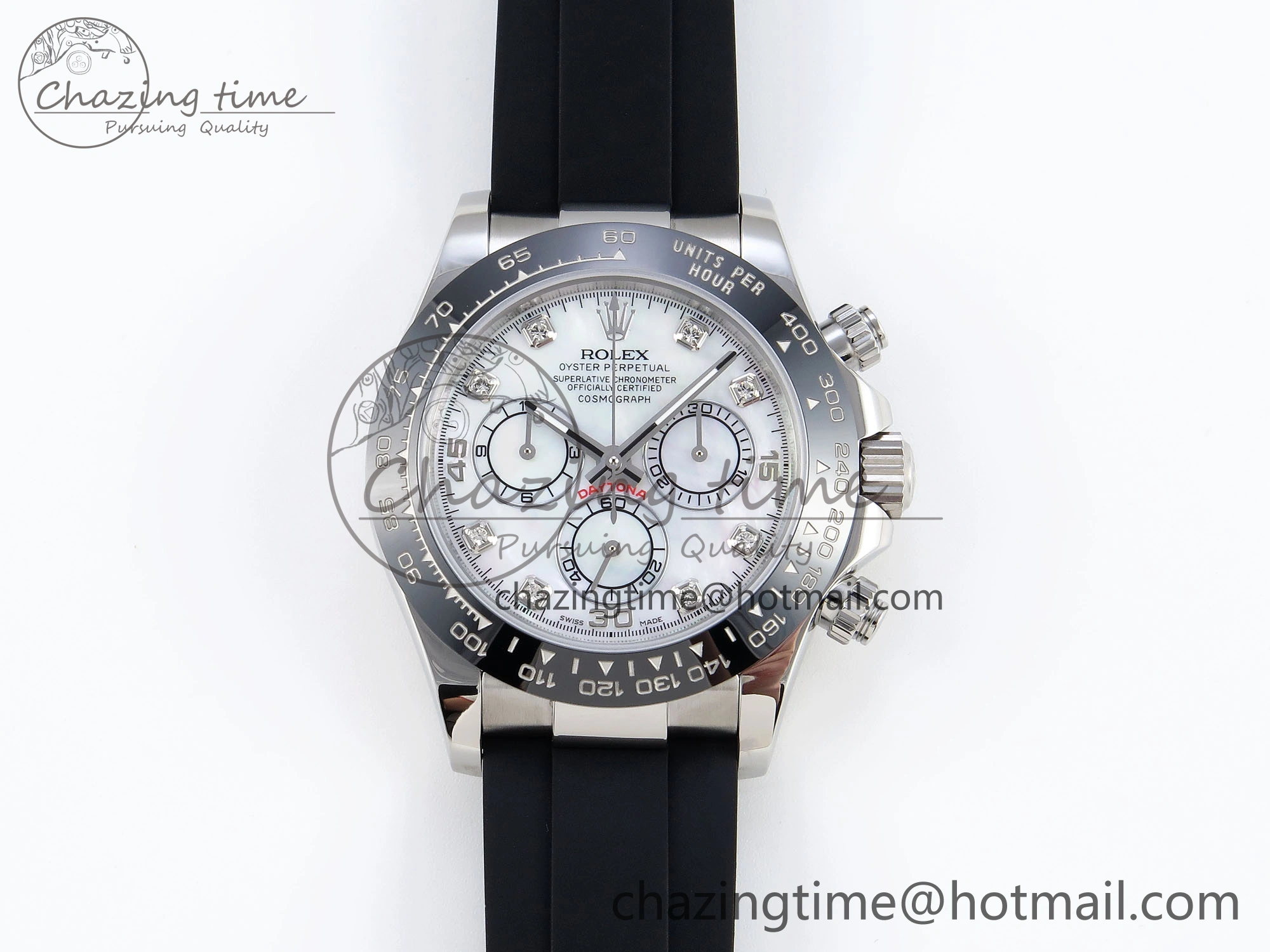 DAYTONA 116519 SS OMF BEST EDITION MOP DIAMONDS DIAL ON OYSTERFLEX STRAP A7750 (SLIM MOVEMENT)