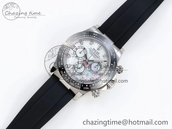 DAYTONA 116519 SS OMF BEST EDITION MOP DIAMONDS DIAL ON OYSTERFLEX STRAP A7750 (SLIM MOVEMENT)