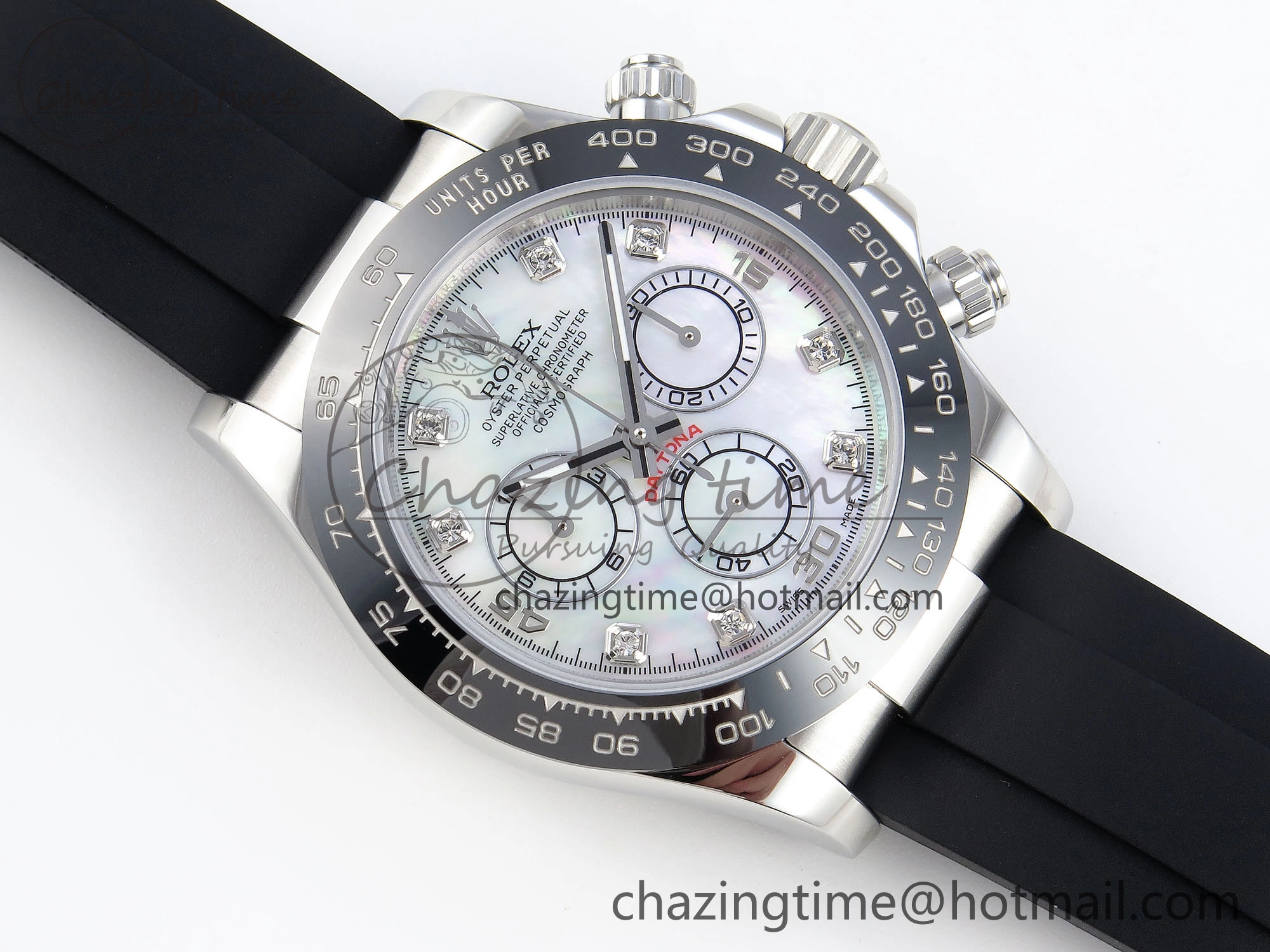 DAYTONA 116519 SS OMF BEST EDITION MOP DIAMONDS DIAL ON OYSTERFLEX STRAP A7750 (SLIM MOVEMENT)