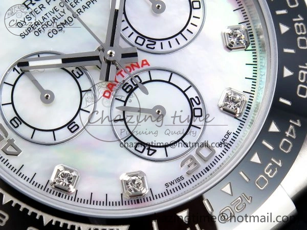 DAYTONA 116519 SS OMF BEST EDITION MOP DIAMONDS DIAL ON OYSTERFLEX STRAP A7750 (SLIM MOVEMENT)