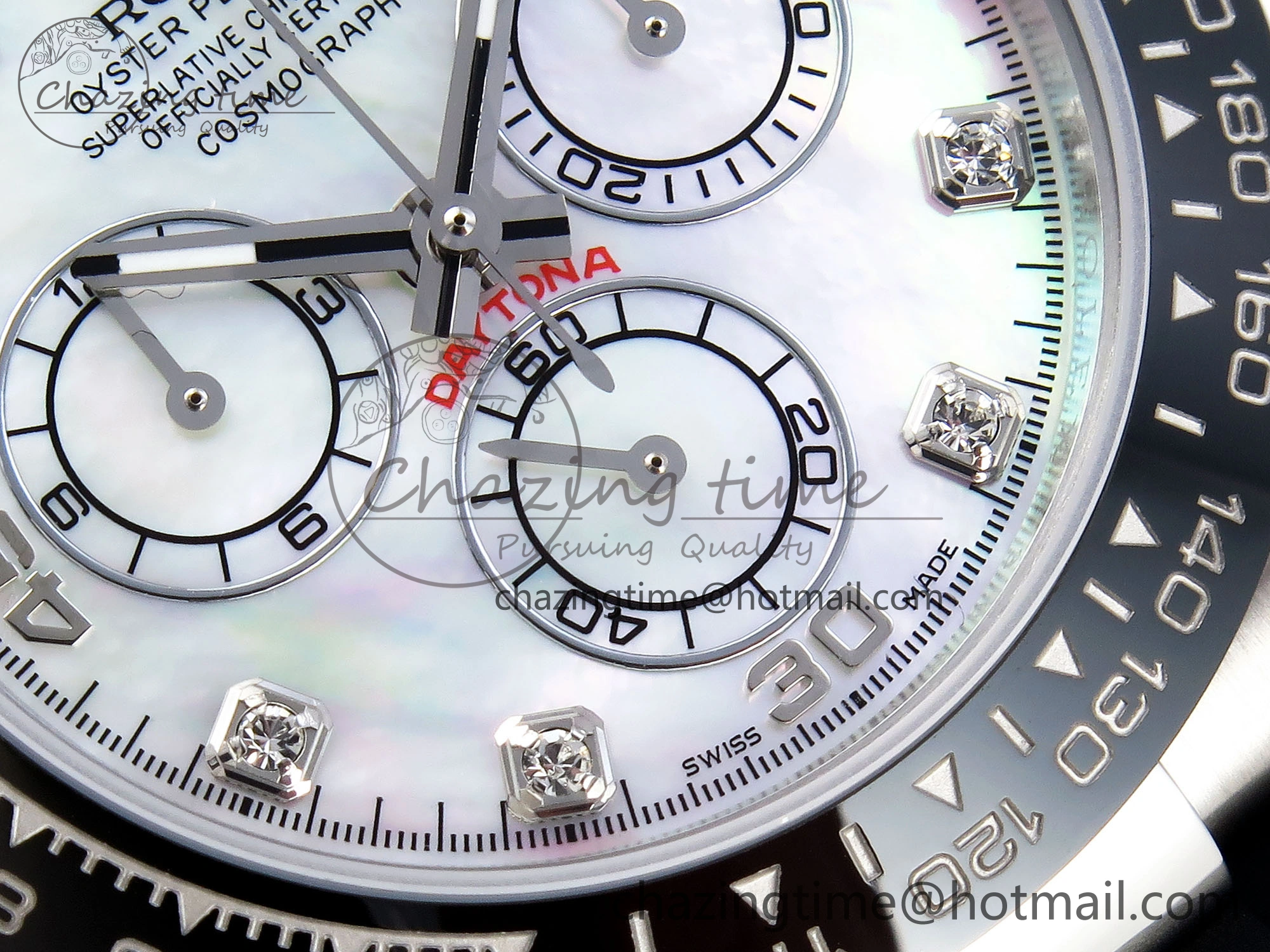DAYTONA 116519 SS OMF BEST EDITION MOP DIAMONDS DIAL ON OYSTERFLEX STRAP A7750 (SLIM MOVEMENT)