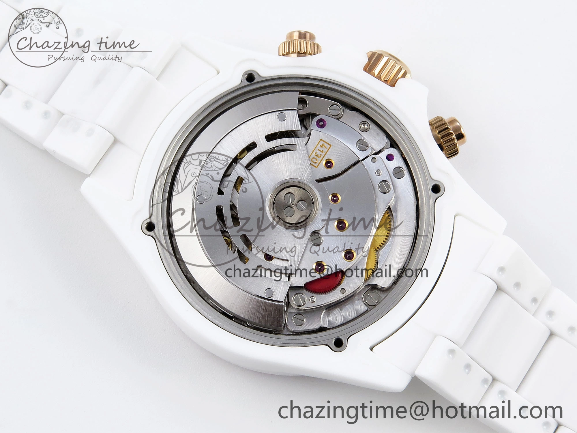 DAYTONA AET WHITE CERAMIC CASE AND BRACELET PINK DIAL NOOB BEST EDITION SA4130