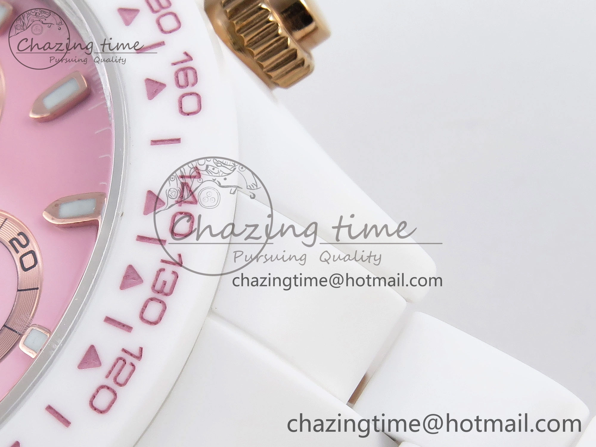DAYTONA AET WHITE CERAMIC CASE AND BRACELET PINK DIAL NOOB BEST EDITION SA4130
