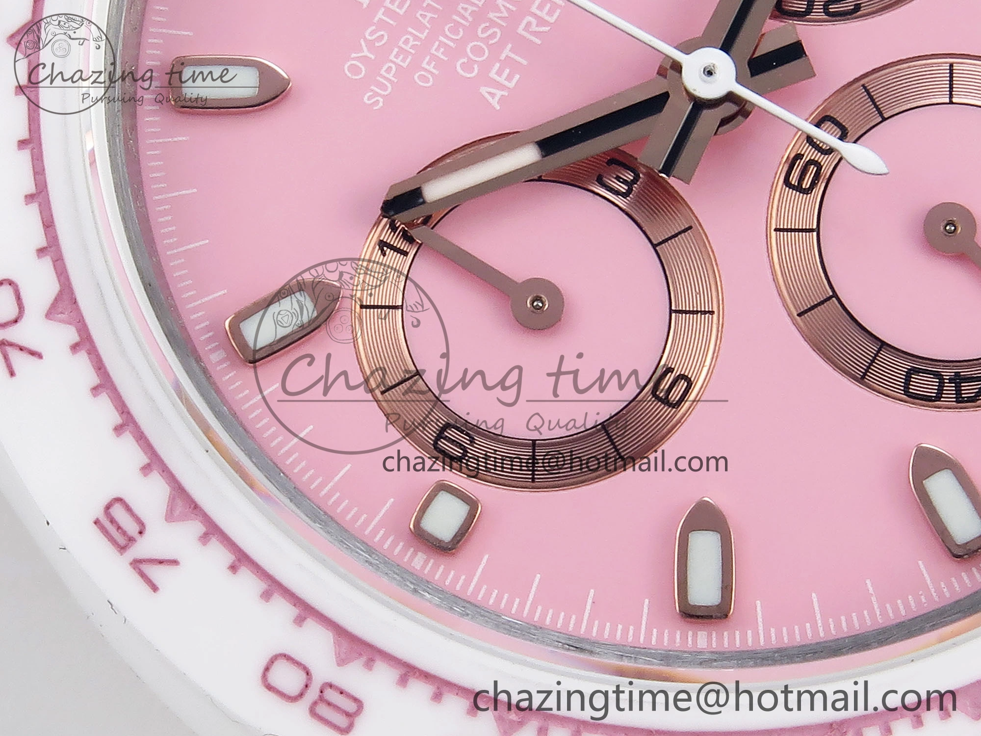 DAYTONA AET WHITE CERAMIC CASE AND BRACELET PINK DIAL NOOB BEST EDITION SA4130