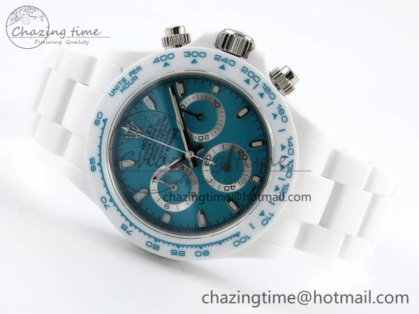 DAYTONA AET WHITE CERAMIC CASE AND BRACELET TIFFANY BLUE DIAL NOOB BEST EDITION SA4130
