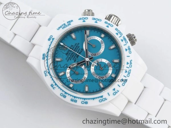 DAYTONA AET WHITE CERAMIC CASE AND BRACELET TIFFANY BLUE DIAL NOOB BEST EDITION SA4130