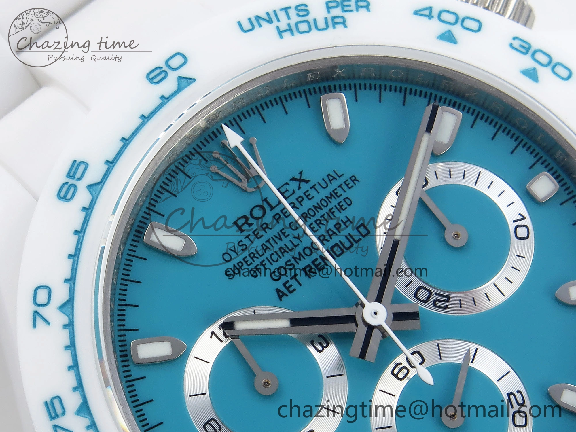 DAYTONA AET WHITE CERAMIC CASE AND BRACELET TIFFANY BLUE DIAL NOOB BEST EDITION SA4130
