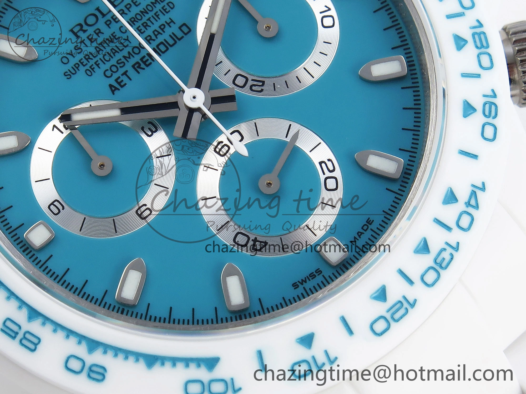 DAYTONA AET WHITE CERAMIC CASE AND BRACELET TIFFANY BLUE DIAL NOOB BEST EDITION SA4130