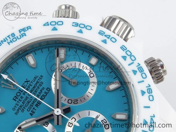 DAYTONA AET WHITE CERAMIC CASE AND BRACELET TIFFANY BLUE DIAL NOOB BEST EDITION SA4130