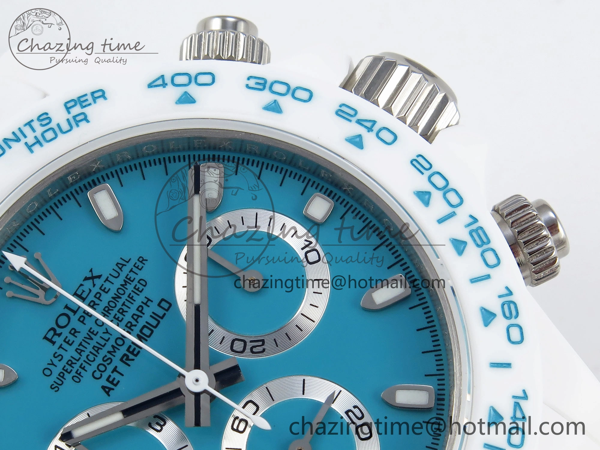 DAYTONA AET WHITE CERAMIC CASE AND BRACELET TIFFANY BLUE DIAL NOOB BEST EDITION SA4130
