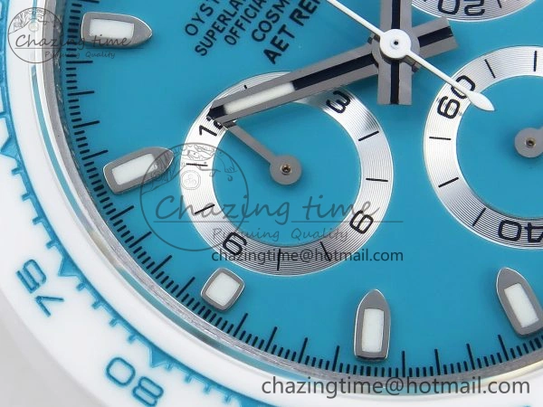 DAYTONA AET WHITE CERAMIC CASE AND BRACELET TIFFANY BLUE DIAL NOOB BEST EDITION SA4130