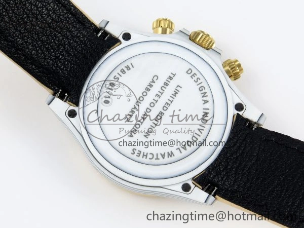 DAYTONA DIW WHITE CARBON CASE YG BEZEL NOOB BEST EDITION BEIGE DIAL ON BEIGE NYLON STRAP SA4130