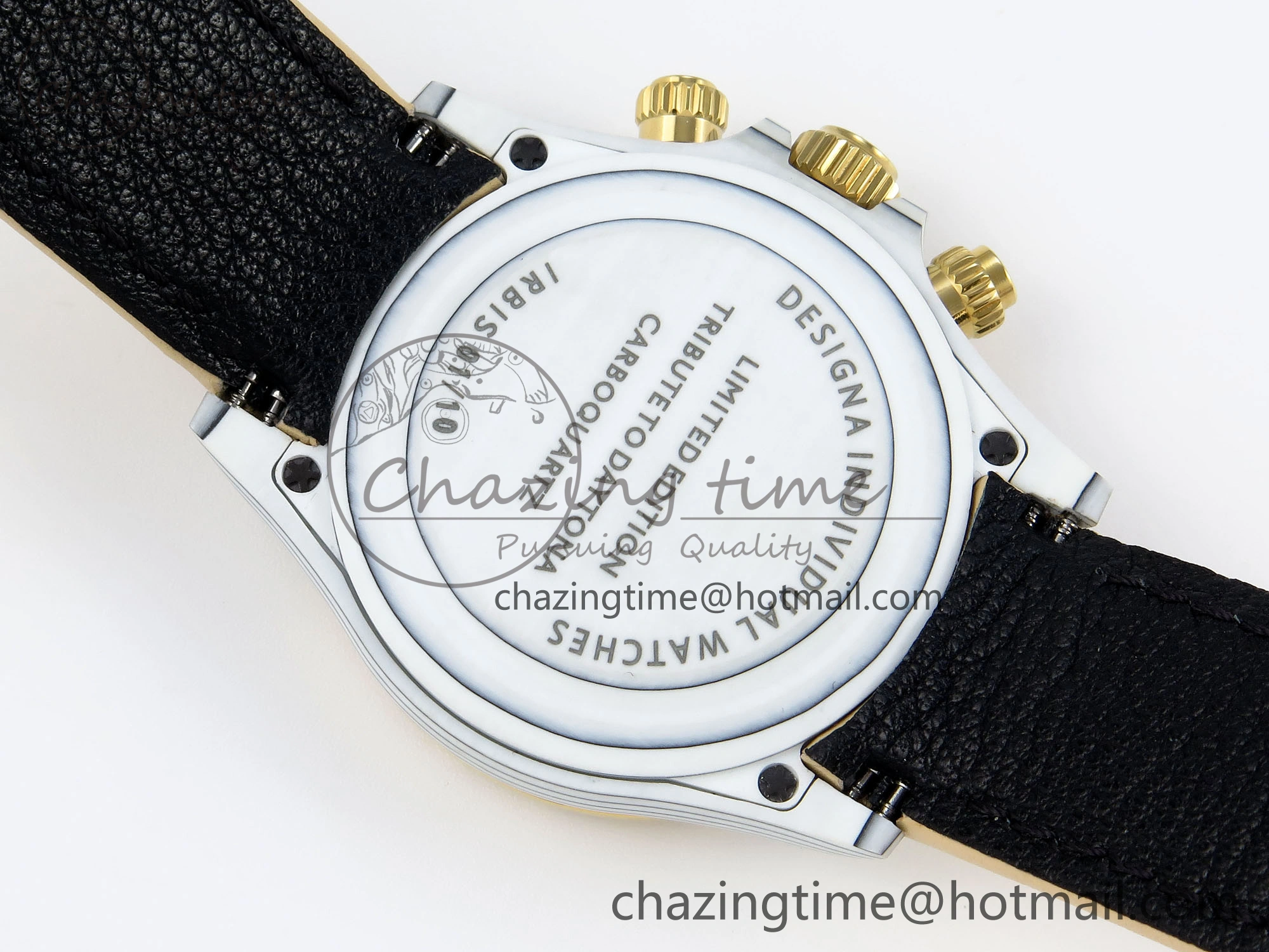 DAYTONA DIW WHITE CARBON CASE YG BEZEL NOOB BEST EDITION BEIGE DIAL ON BEIGE NYLON STRAP SA4130