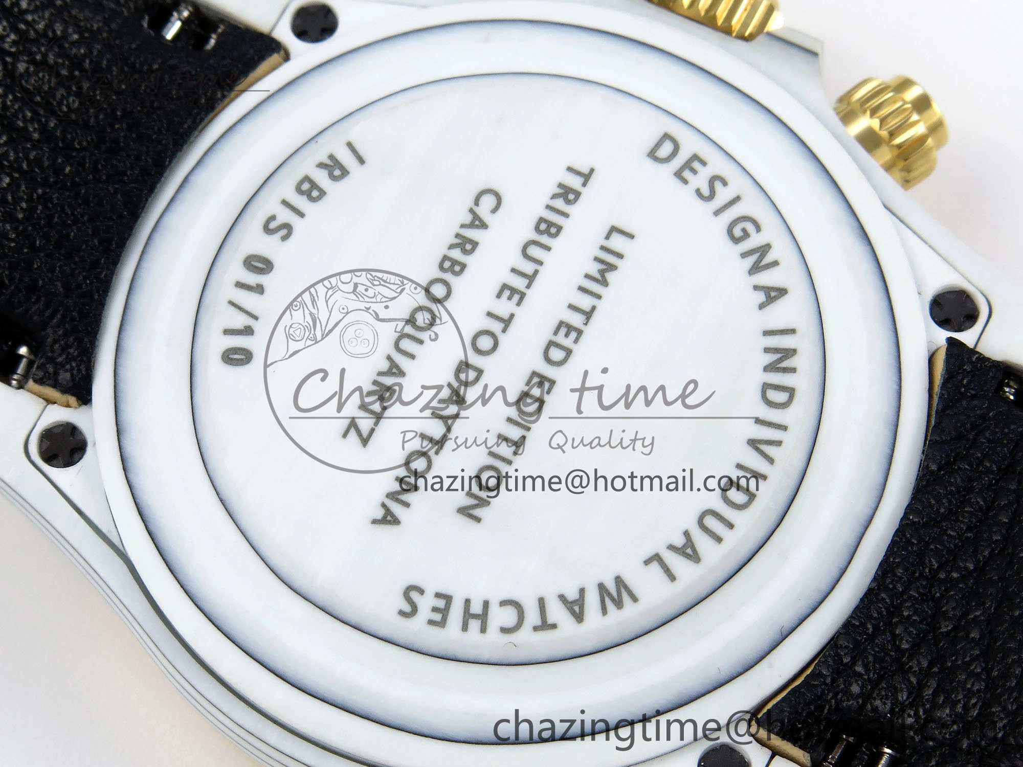DAYTONA DIW WHITE CARBON CASE YG BEZEL NOOB BEST EDITION BEIGE DIAL ON BEIGE NYLON STRAP SA4130