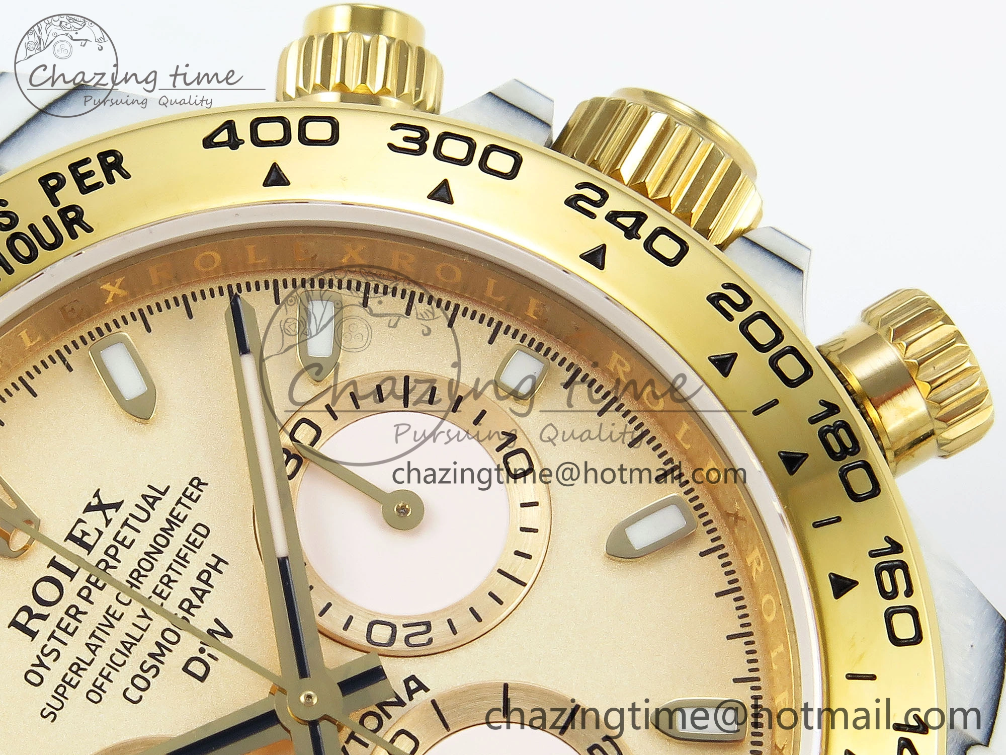 DAYTONA DIW WHITE CARBON CASE YG BEZEL NOOB BEST EDITION BEIGE DIAL ON BEIGE NYLON STRAP SA4130