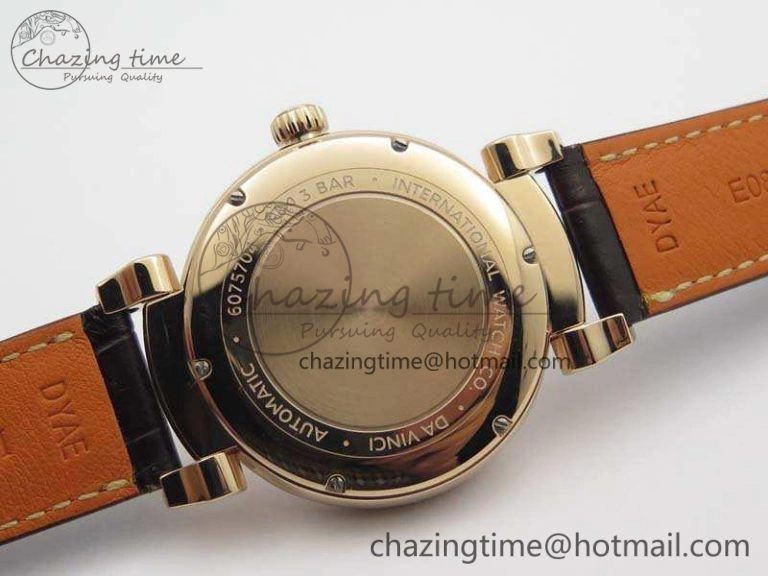 Da Vinci IW356601 RG MKF 1:1 Best Edition White Dial On Brown Leather Strap A2892